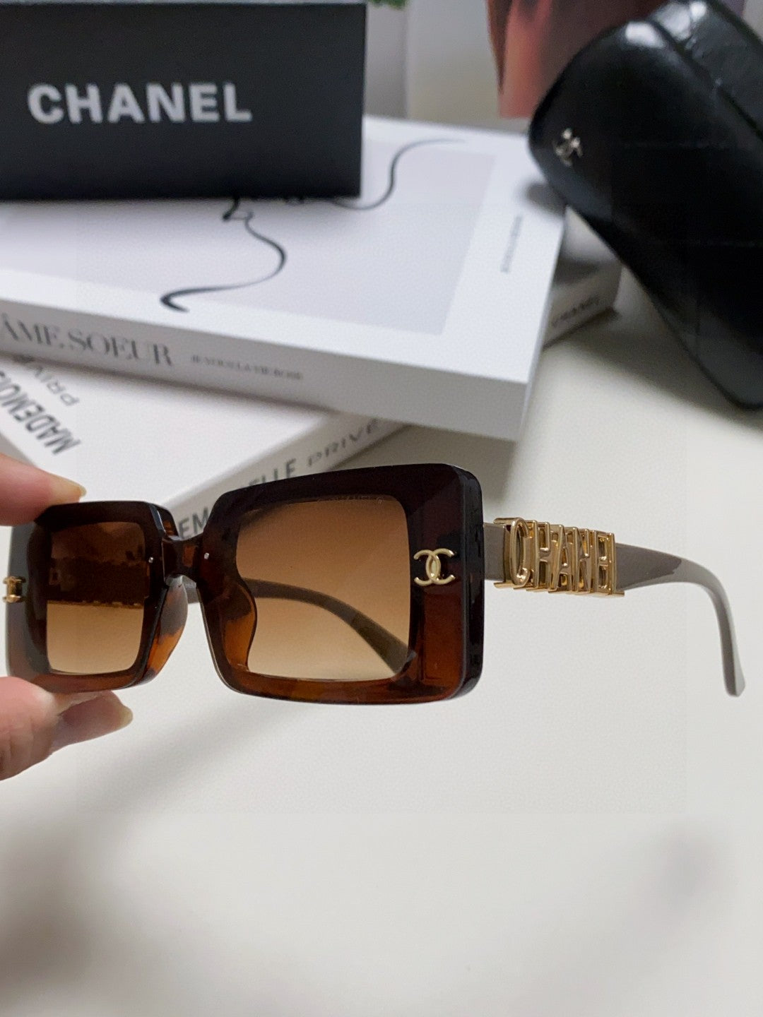 Chanel Polarized Square Red Lens Sunglasses for Men & Women - 431508 - detail image 5