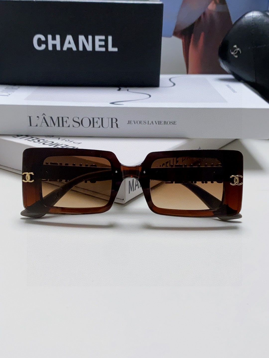 Chanel Polarized Square Red Lens Sunglasses for Men & Women - 431508 - detail image 7