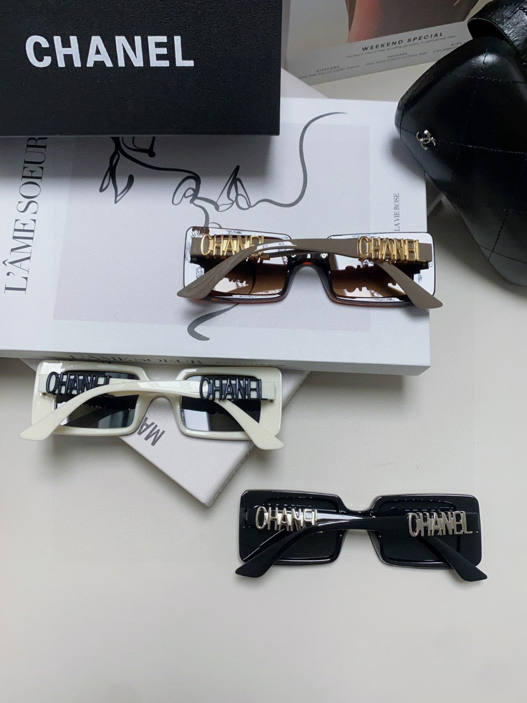 Chanel Polarized Square Red Lens Sunglasses for Men & Women - 431508 - detail image 8