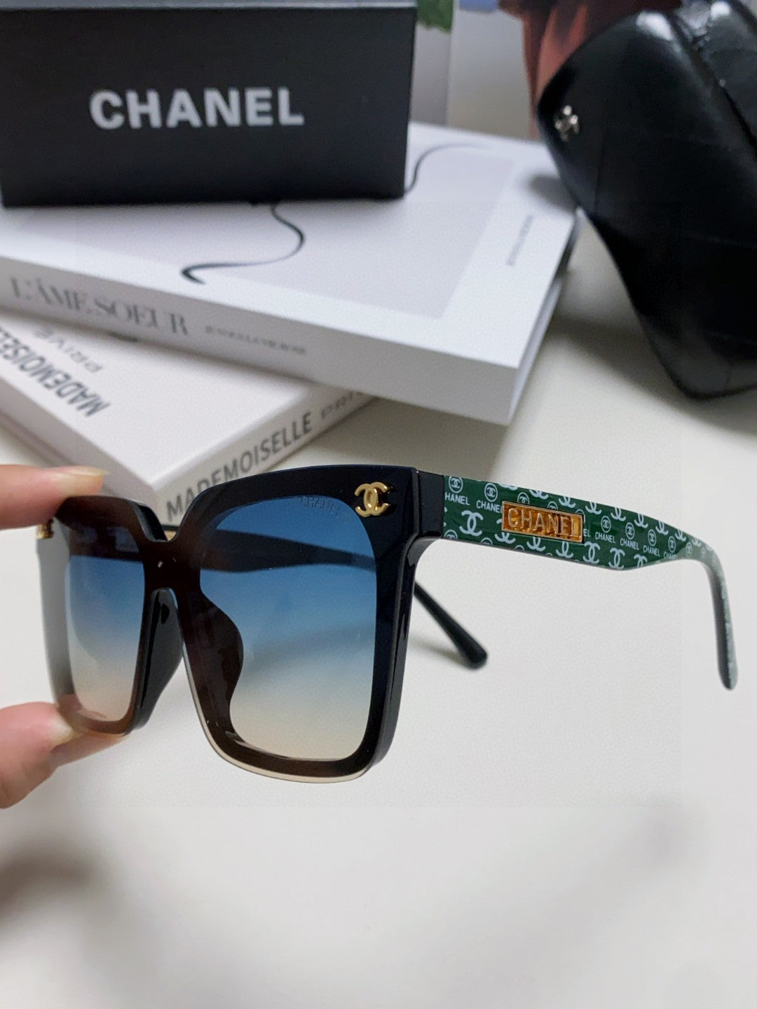 Chanel Square Black Lens Sunglasses for Men & Women - 431510 - detail image 5