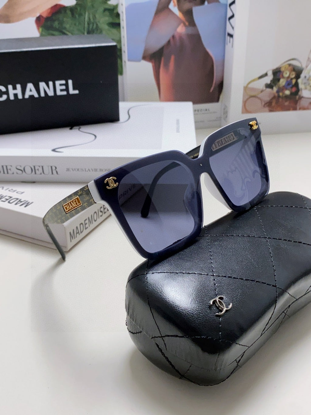 Chanel Square Blue Lens Sunglasses for Men & Women - 431511 - detail image 7