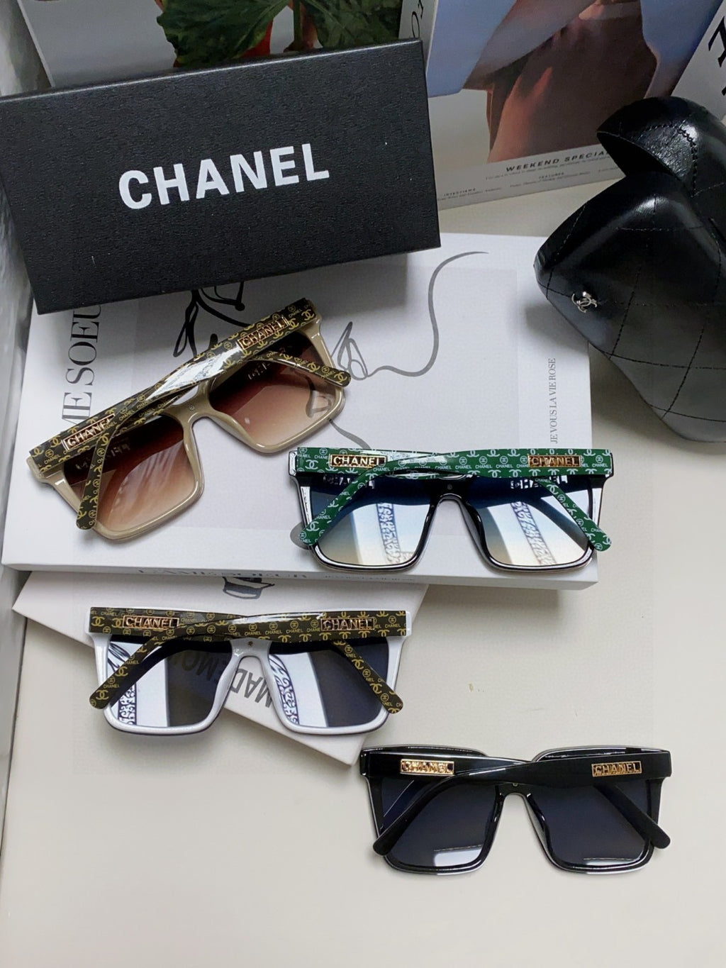 Chanel Square Blue Lens Sunglasses for Men & Women - 431511 - detail image 8