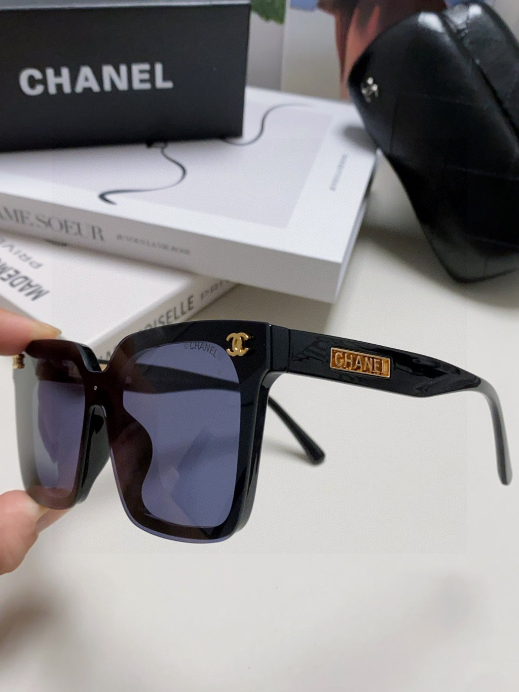 Chanel Square Black Lens Sunglasses for Men & Women - 431512 - detail image 5