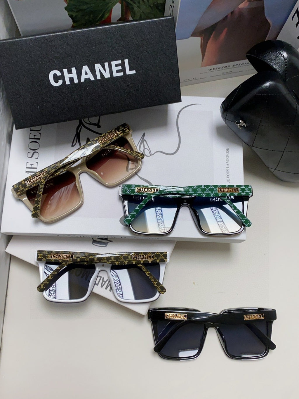 Chanel Square Black Lens Sunglasses for Men & Women - 431512 - detail image 8