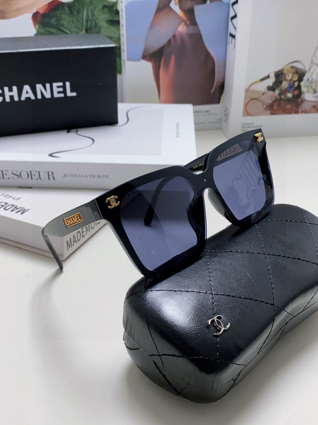Chanel Square Black Lens Sunglasses for Men & Women - 431512 - detail image 7