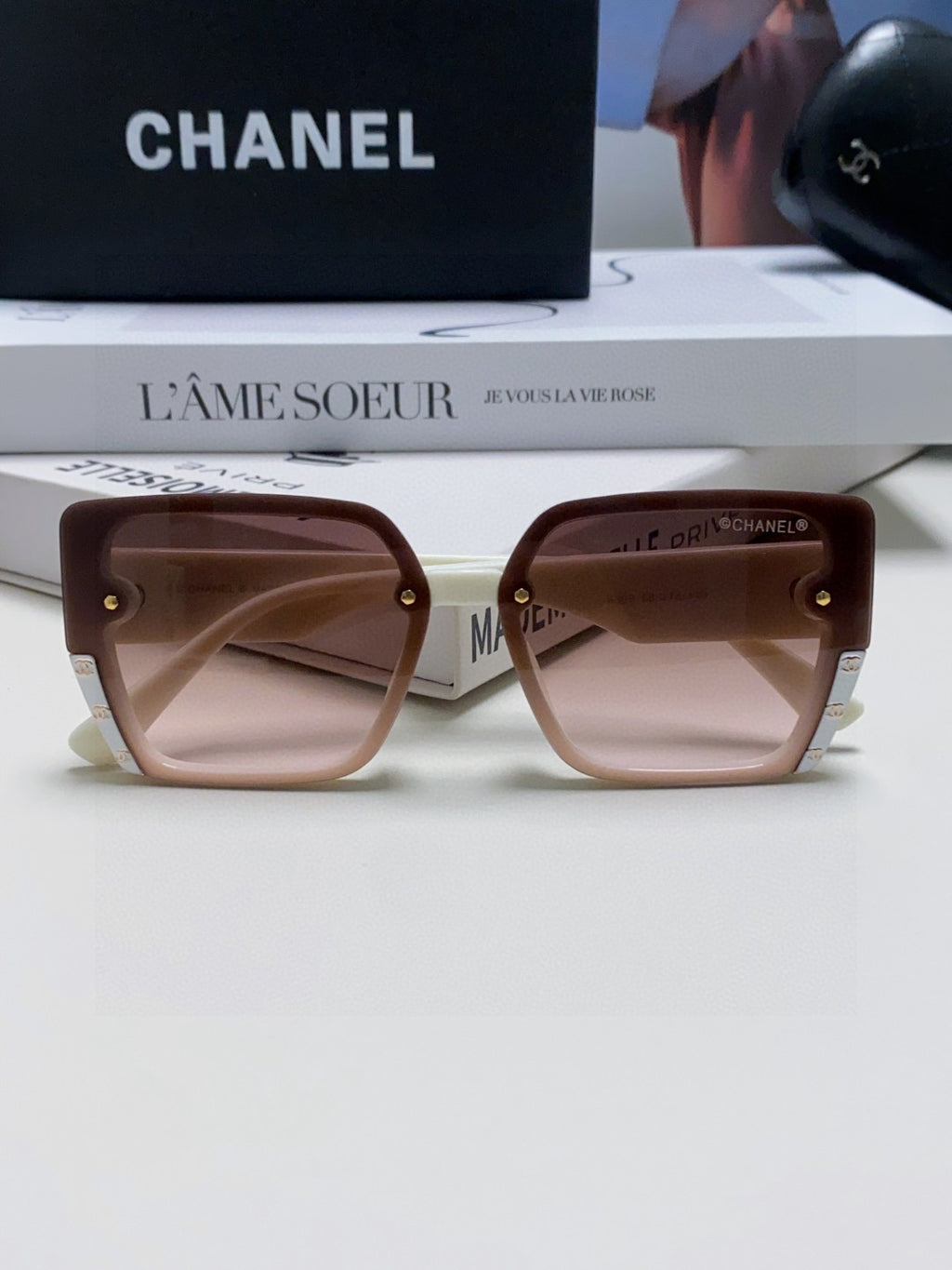Chanel Polarized Square Red Lens Sunglasses for Men & Women - 431513 - detail image 6