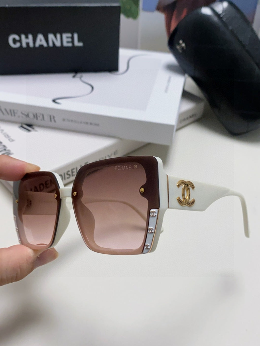 Chanel Polarized Square Red Lens Sunglasses for Men & Women - 431513 - detail image 5