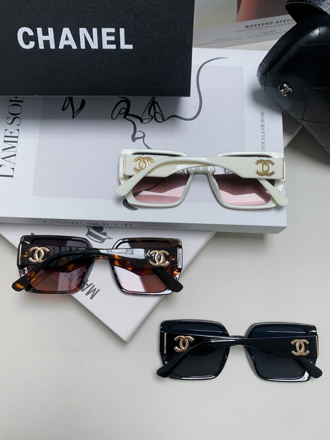 Chanel Polarized Square Red Lens Sunglasses for Men & Women - 431513 - detail image 8