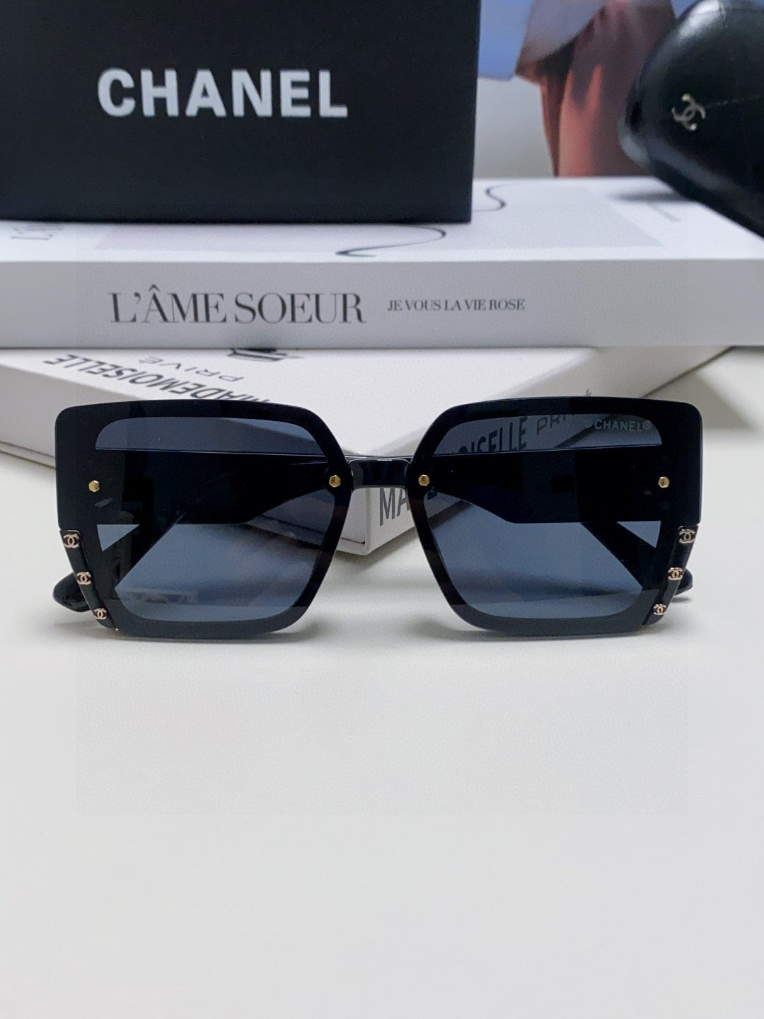 Chanel Polarized Square Blue Lens Sunglasses for Men & Women - detail image 6