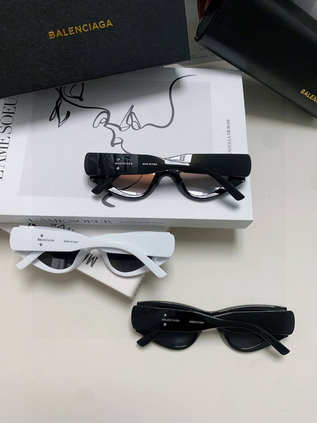 Balenciaga Polarized Cat-Eye Orange Lens Sunglasses for Men & Women - 449635 - detail image 10