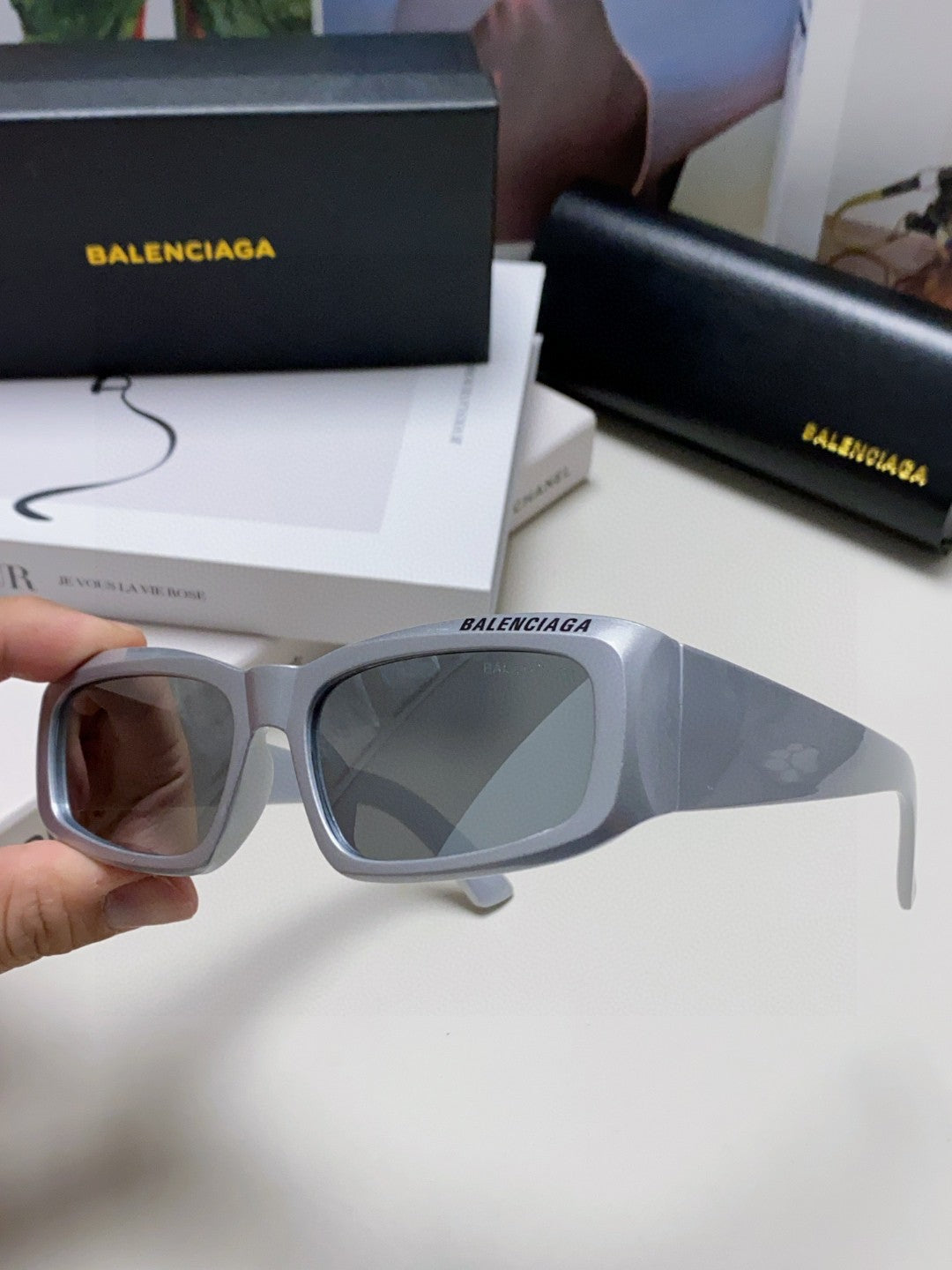 Balenciaga Square Silver Lens Sunglasses for Men & Women - 449636 - detail image 5