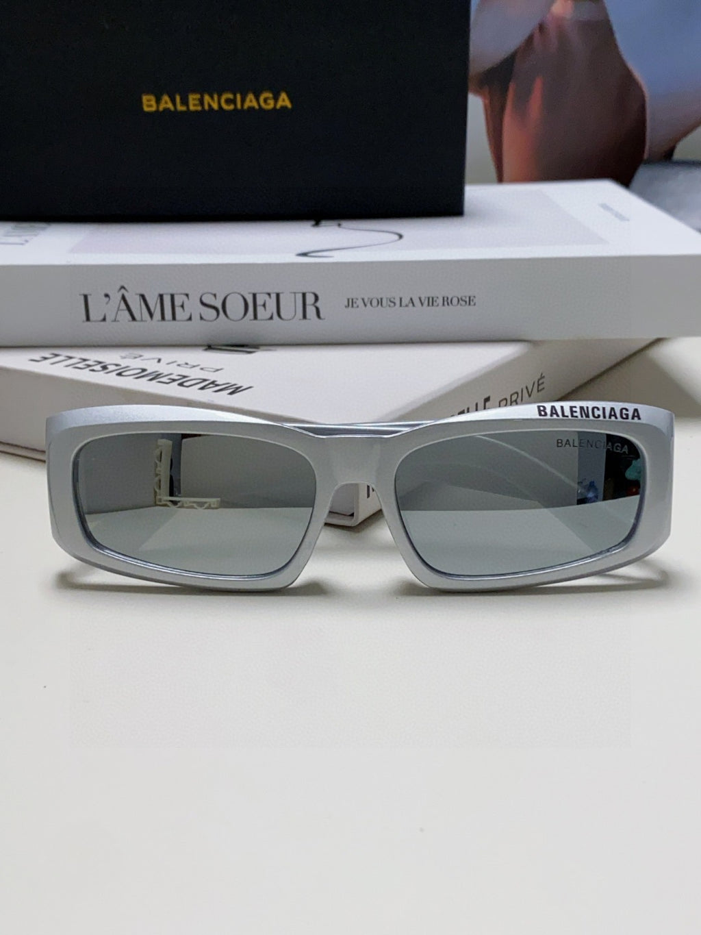 Balenciaga Square Silver Lens Sunglasses for Men & Women - 449636 - detail image 6
