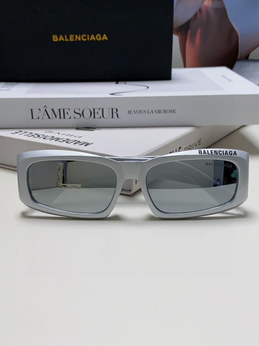 Balenciaga Square Silver Lens Sunglasses for Men & Women - 416102 - detail image 6