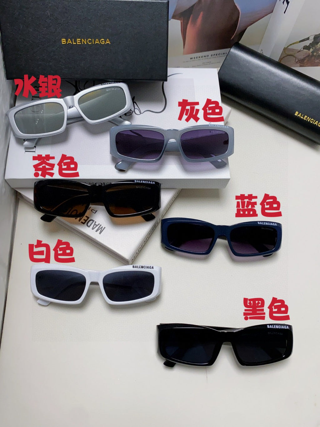 Balenciaga Square Silver Lens Sunglasses for Men & Women - 449636 - detail image 9