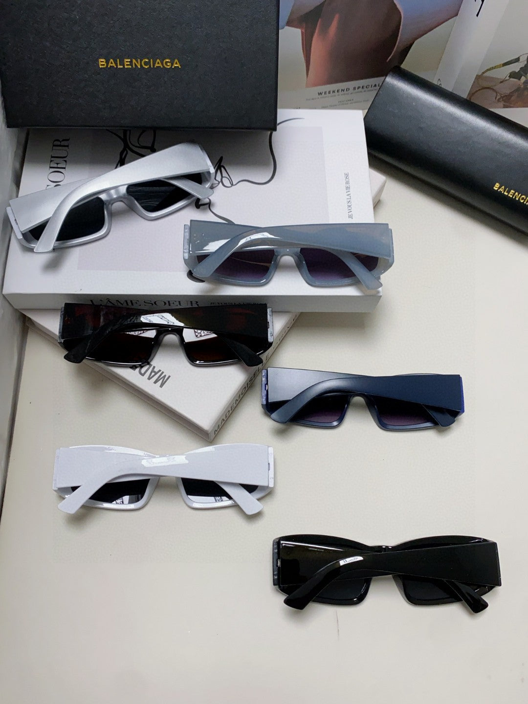 Balenciaga Square Silver Lens Sunglasses for Men & Women - 449636 - detail image 8