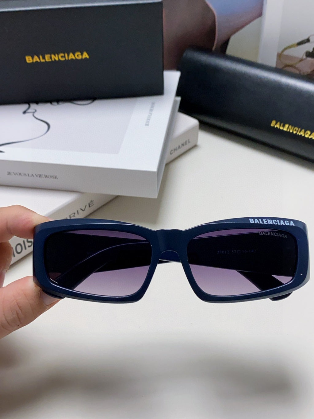 Balenciaga Square Blue Lens Sunglasses for Men & Women - 416105 - detail image 2
