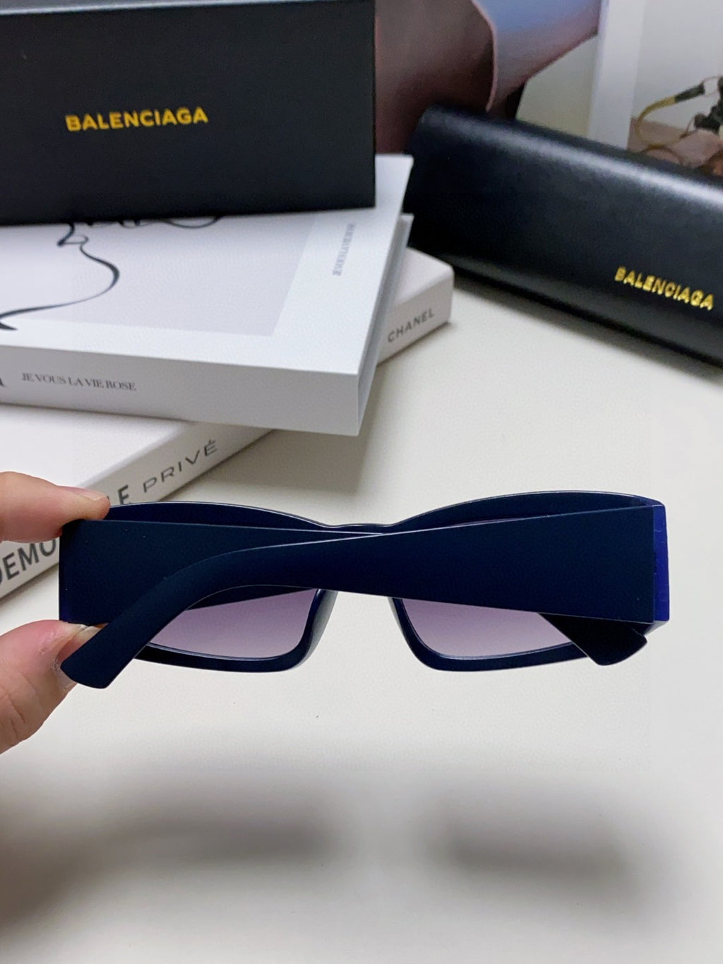Balenciaga Square Blue Lens Sunglasses for Men & Women - detail image 3