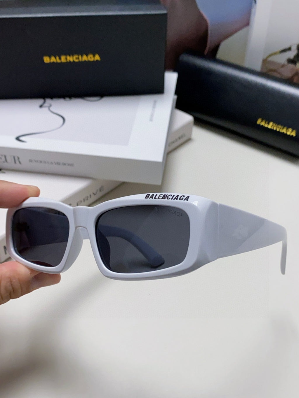 Balenciaga Square Gold Lens Sunglasses for Men & Women - detail image 5