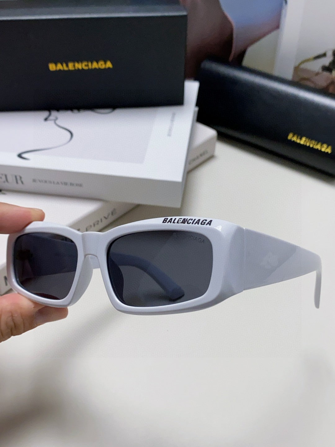 Balenciaga Square Gold Lens Sunglasses for Men & Women - detail image 5
