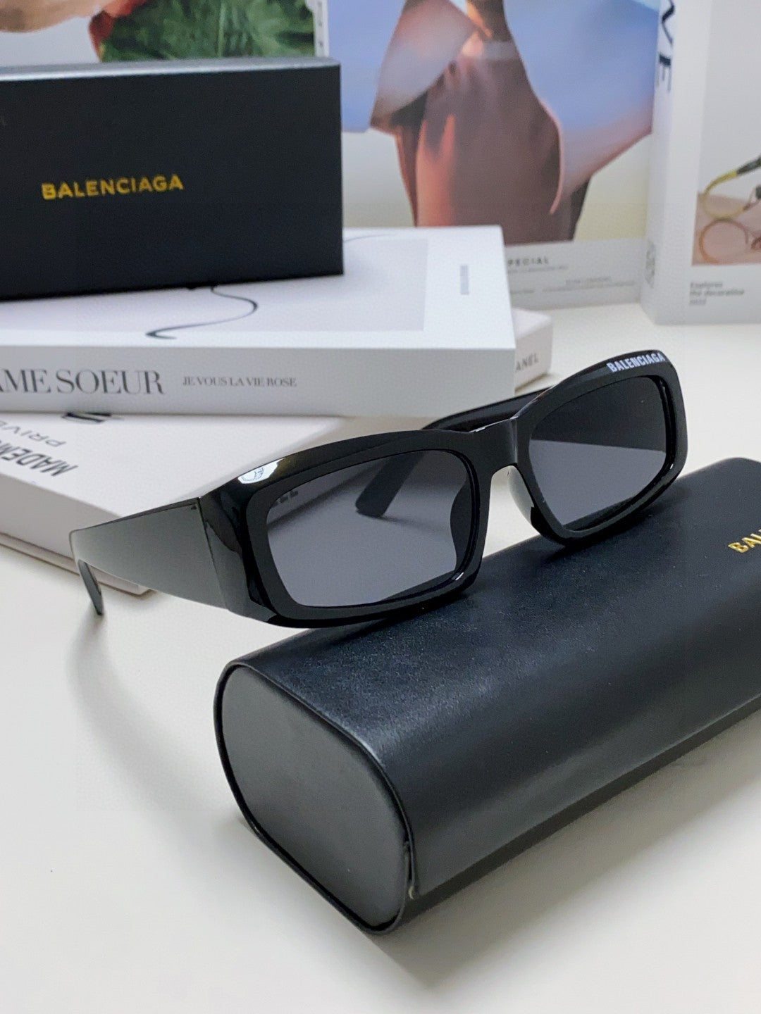 Balenciaga Square Gray Lens Sunglasses for Men & Women - detail image 9