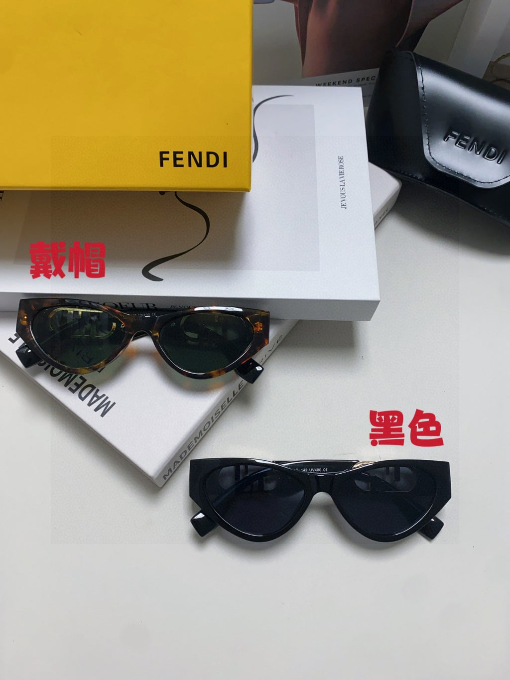 Fendi Metal Cat-Eye Gray Lens Sunglasses for Women - 449809 - detail image 9