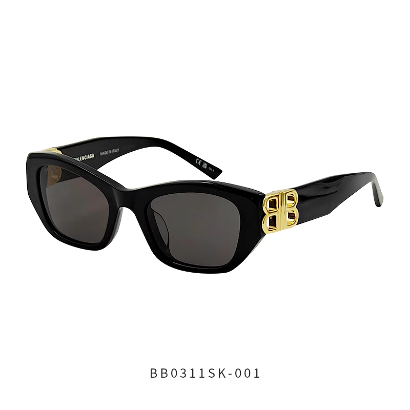 Balenciaga Metal Cat-Eye Red Lens Sunglasses for Men & Women