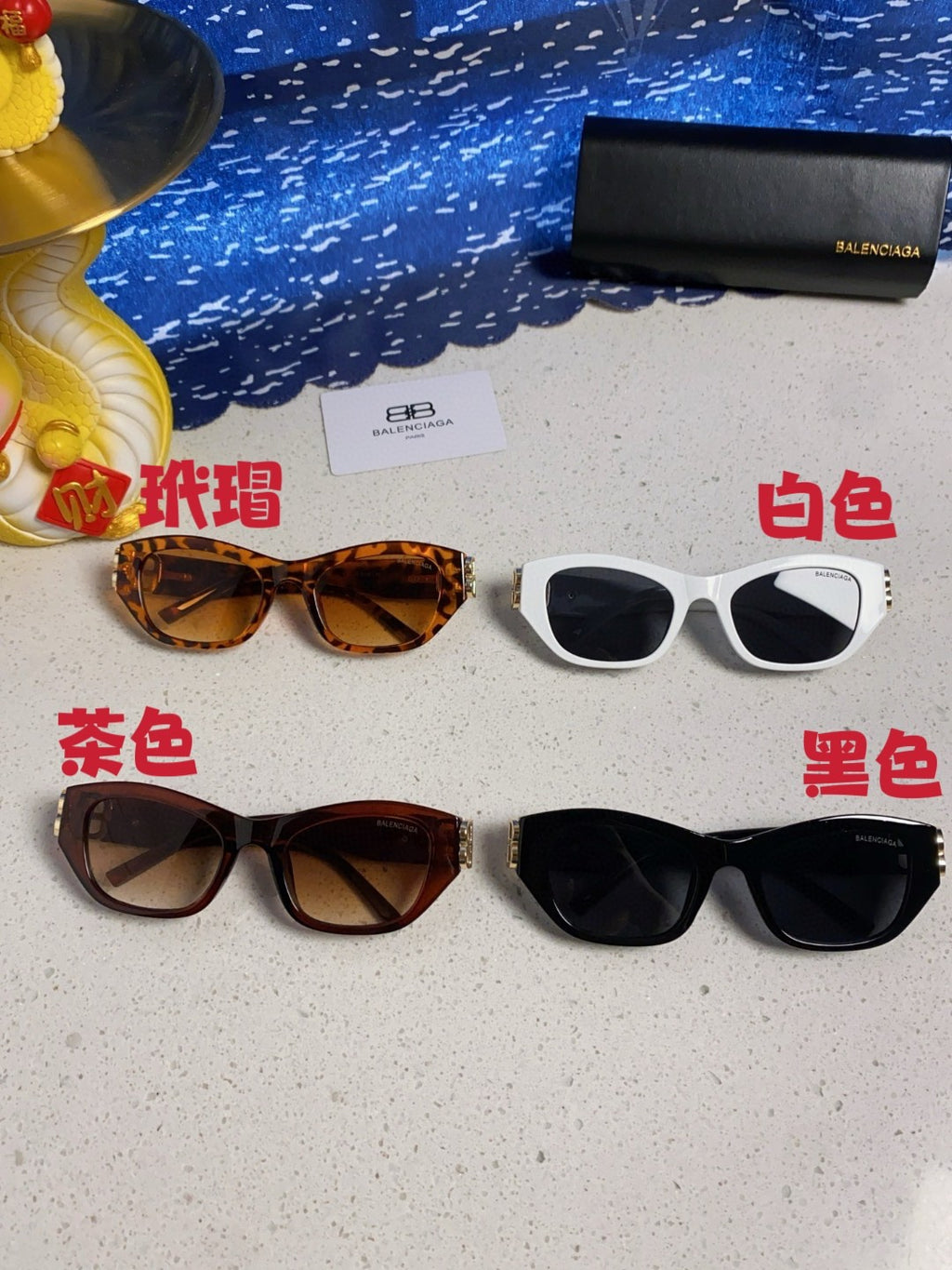 Balenciaga Metal Cat-Eye Red Lens Sunglasses for Men & Women - detail image 13