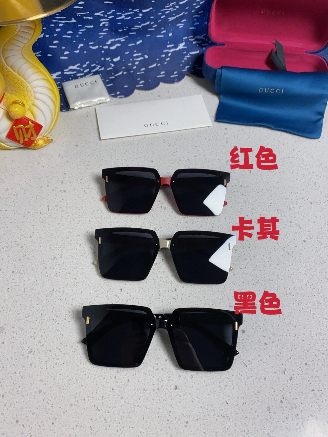 Gucci Polarized Square Silver Lens Sunglasses for Men & Women - detail image 12