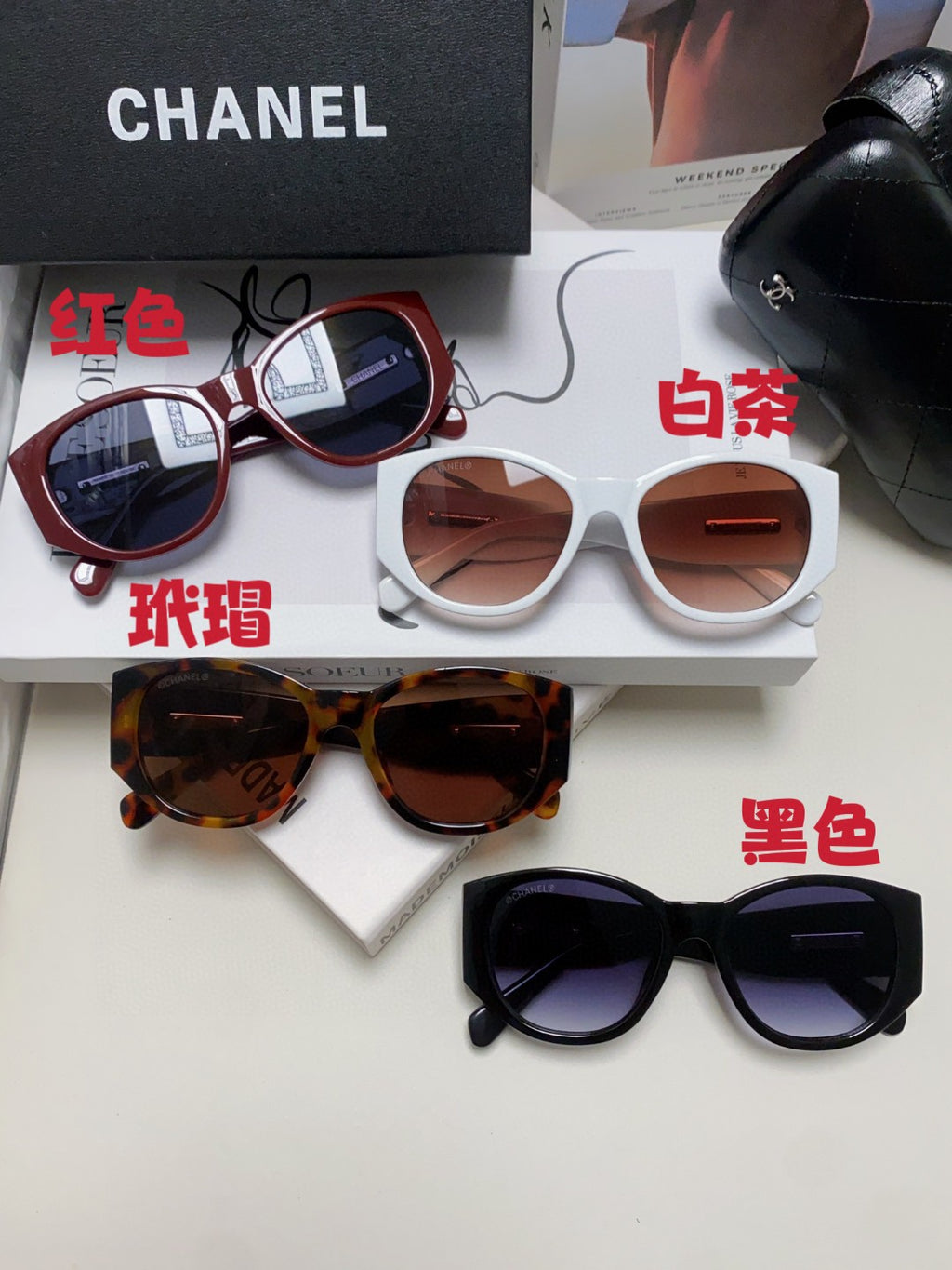 Chanel Polarized Cat-Eye Gray Lens Sunglasses for Women - detail image 9