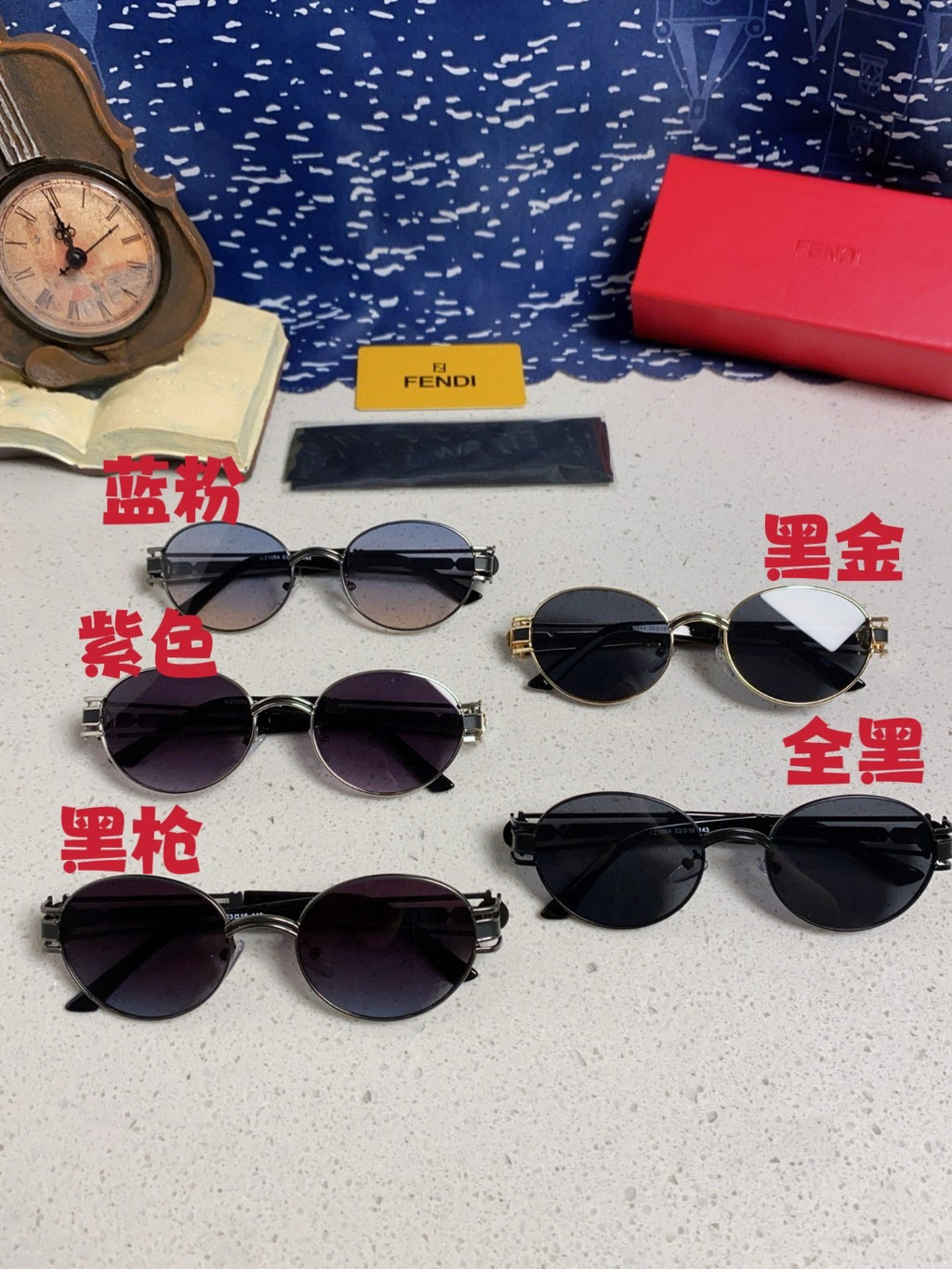 Fendi Metal Oval Silver Lens Sunglasses for Men & Women - detail image 11