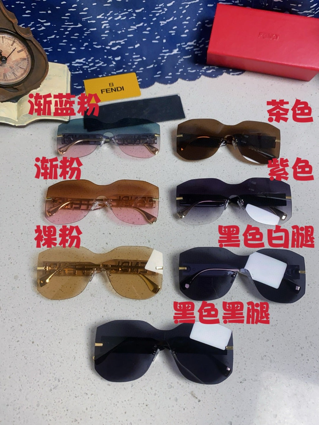 Fendi Lightweight Rimless Brown Lens Sunglasses for Men & Women - 383032 - detail image 10