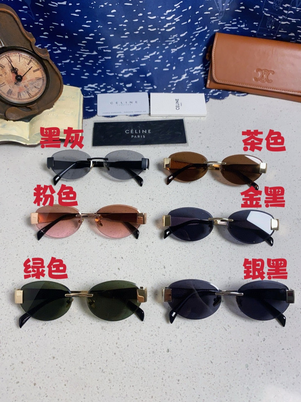 Celine Metal Round Gray Lens Sunglasses for Men & Women - detail image 12