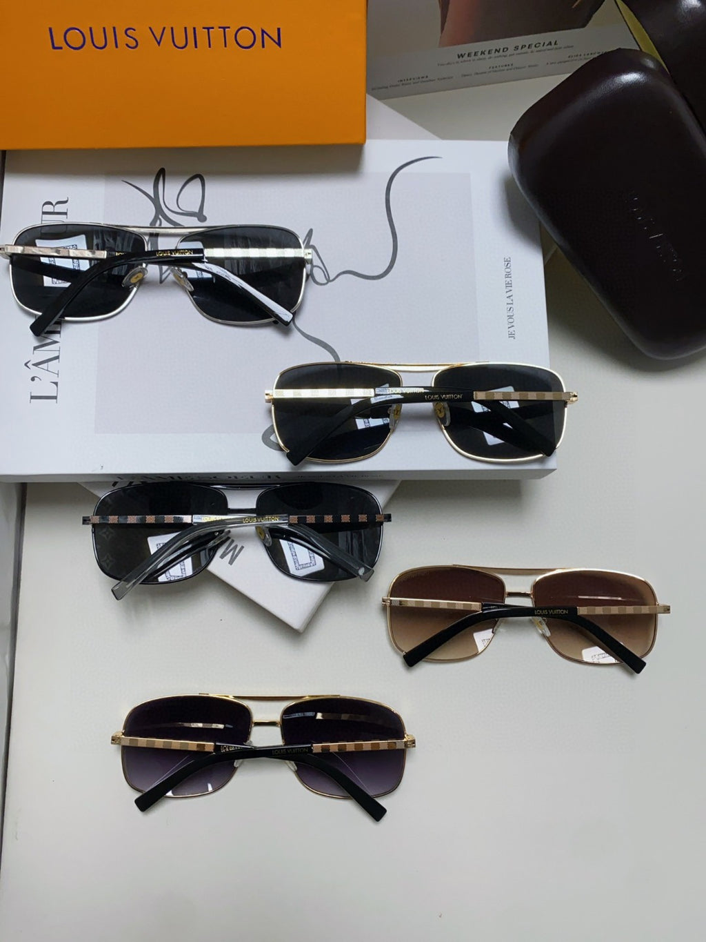 Louis Vuitton Metal Square Gray Lens Sunglasses for Men & Women - 464651 - detail image 7