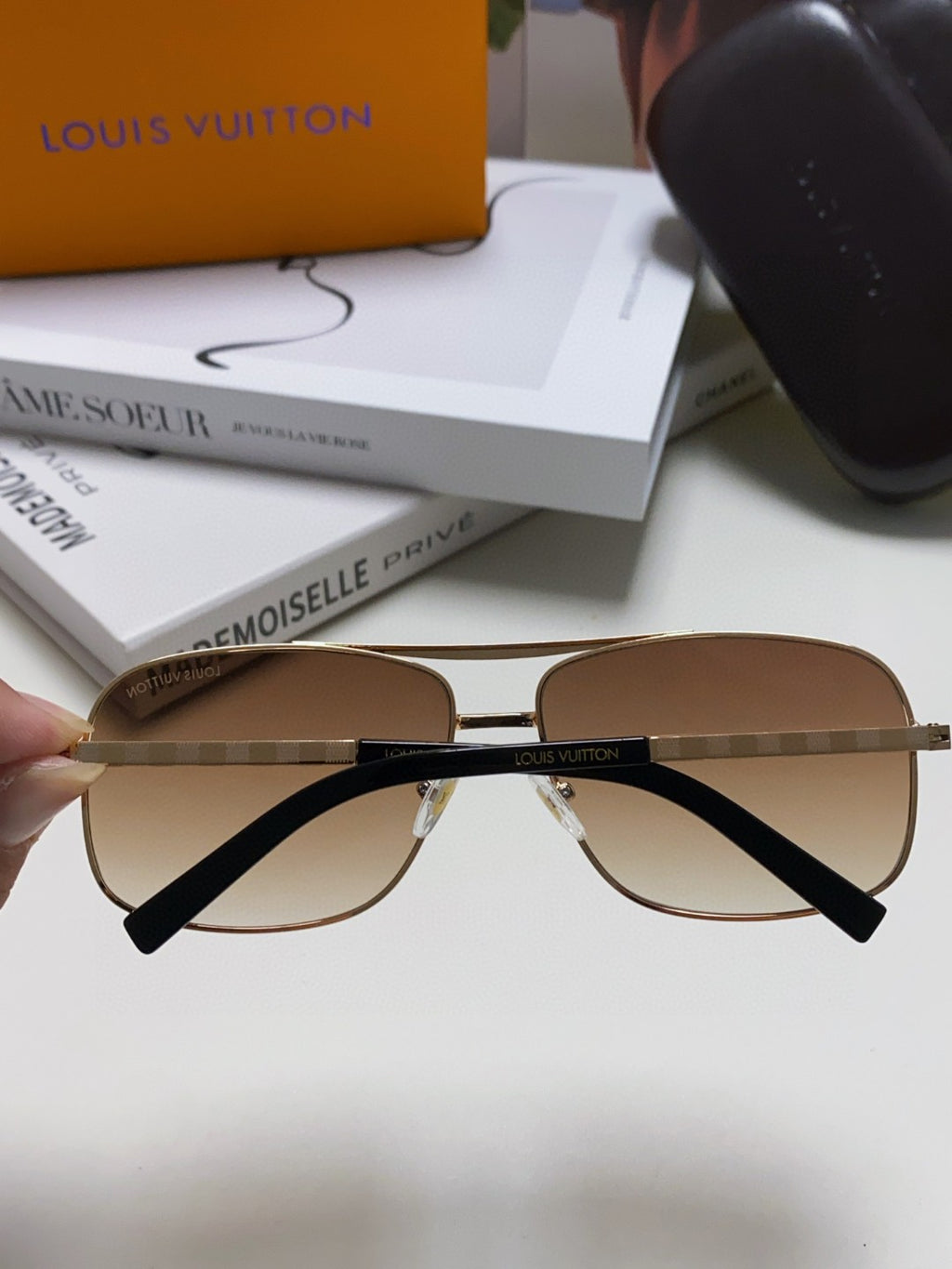 Louis Vuitton Metal Square Red Lens Sunglasses for Men & Women - detail image 4
