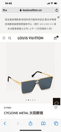 Louis Vuitton Z1700U Metal Fashion Black Lens Sunglasses for Men & Women
