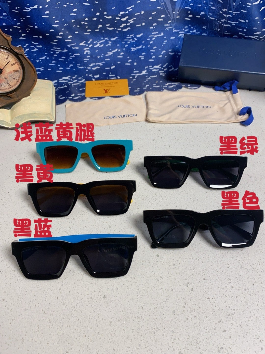 Louis Vuitton Square Blue Lens Sunglasses for Men & Women - 464667 - detail image 12
