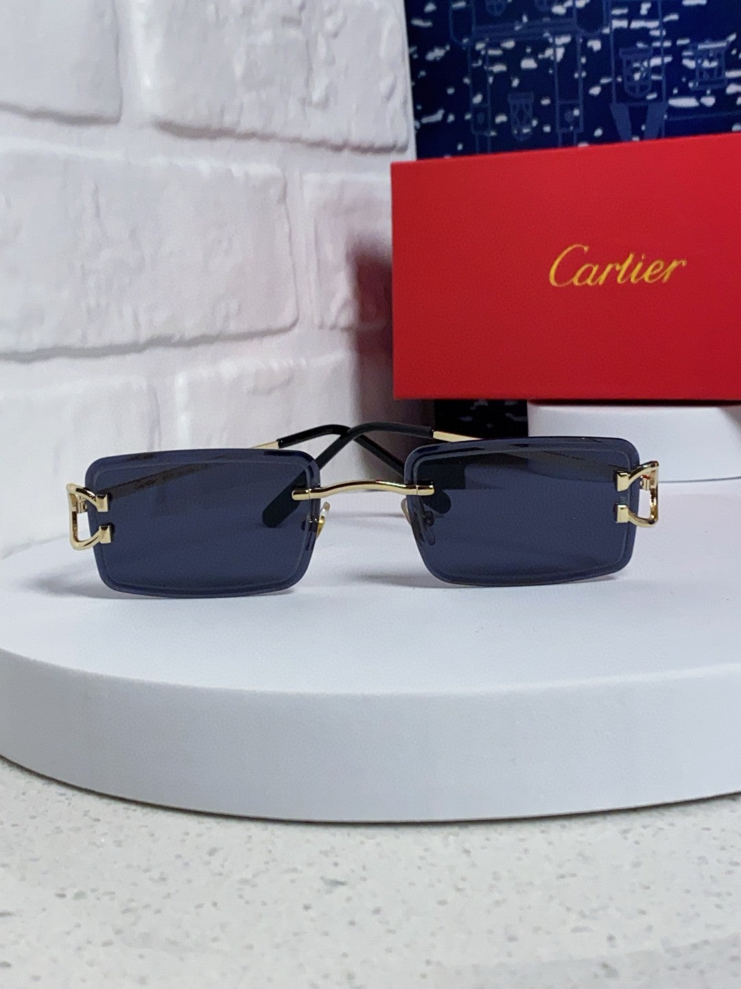 Cartier Fashion Blue Lens Sunglasses for Men & Women - detail image 2