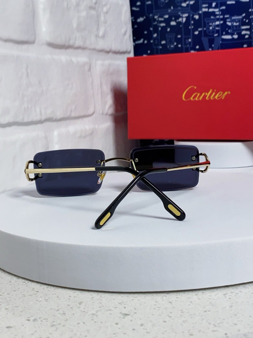 Cartier Fashion Blue Lens Sunglasses for Men & Women - detail image 4