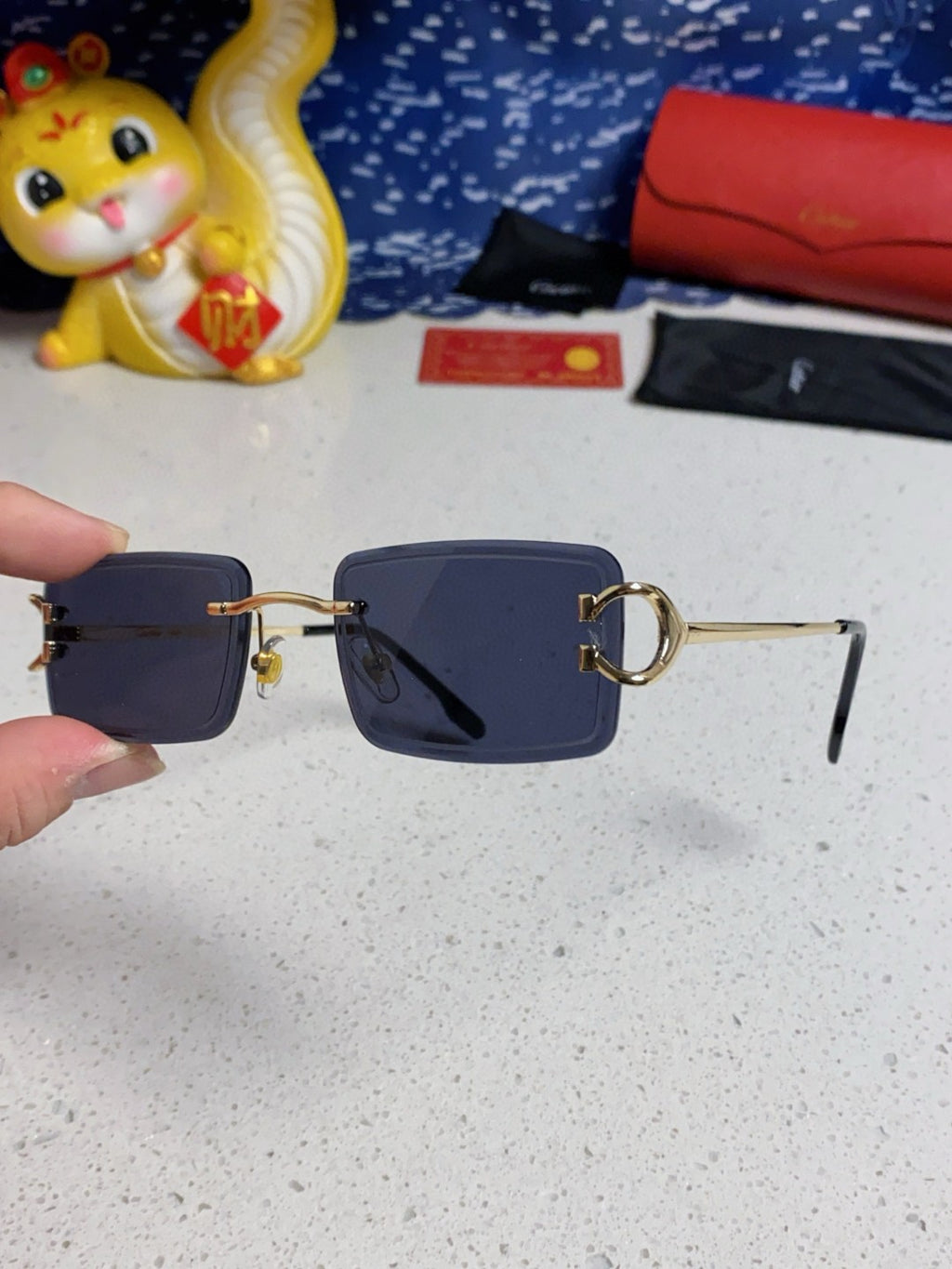 Cartier Fashion Blue Lens Sunglasses for Men & Women - 415889 - detail image 7