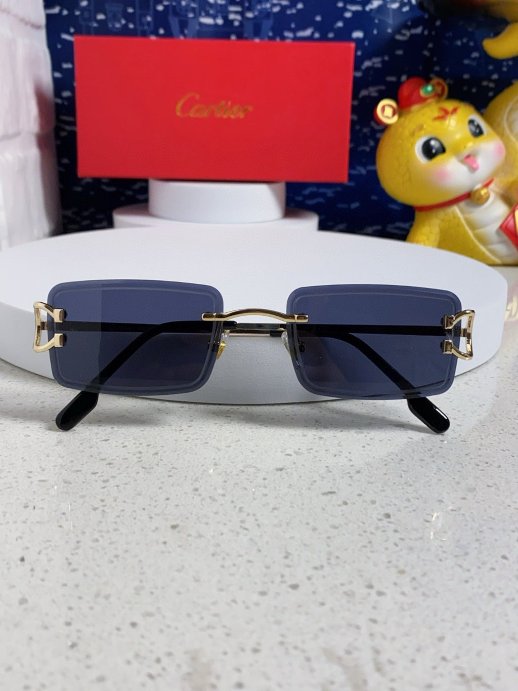 Cartier Fashion Blue Lens Sunglasses for Men & Women - detail image 9