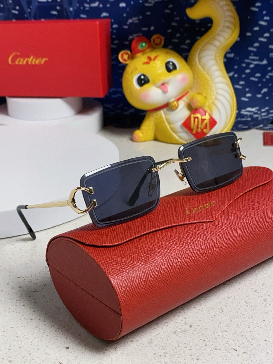 Cartier Fashion Blue Lens Sunglasses for Men & Women - detail image 10