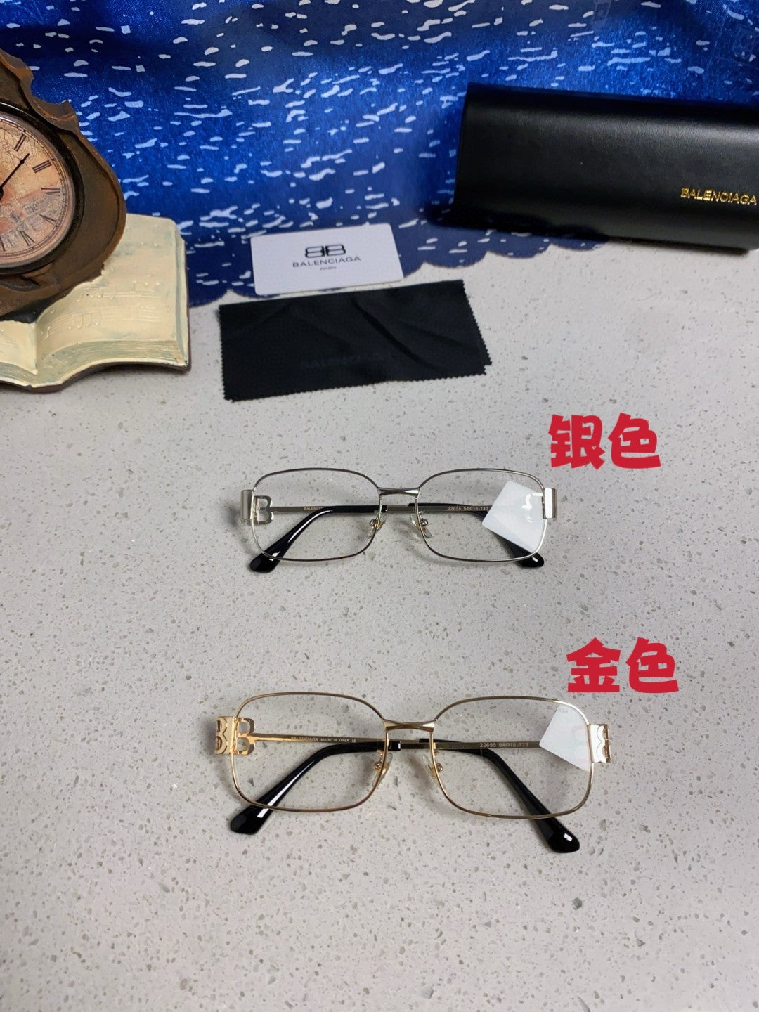 Balenciaga Metal Rectangular Red Lens Sunglasses for Men & Women - detail image 12