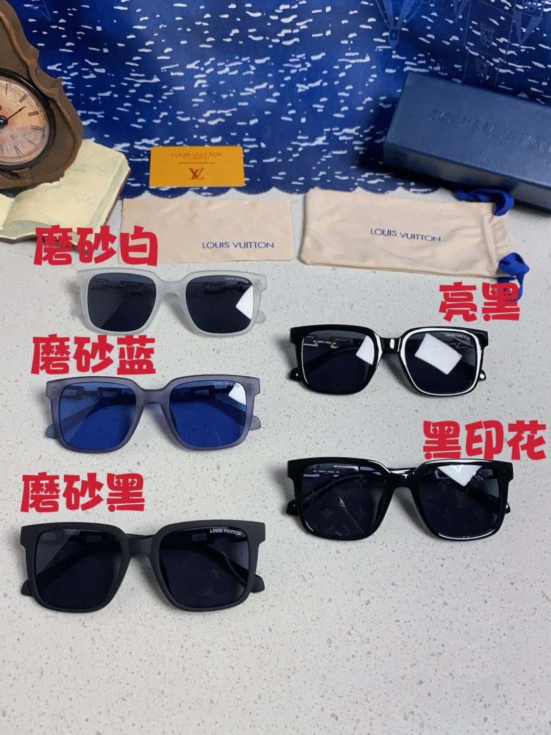 Louis Vuitton Square Blue Lens Sunglasses for Men & Women - 448544 - detail image 12