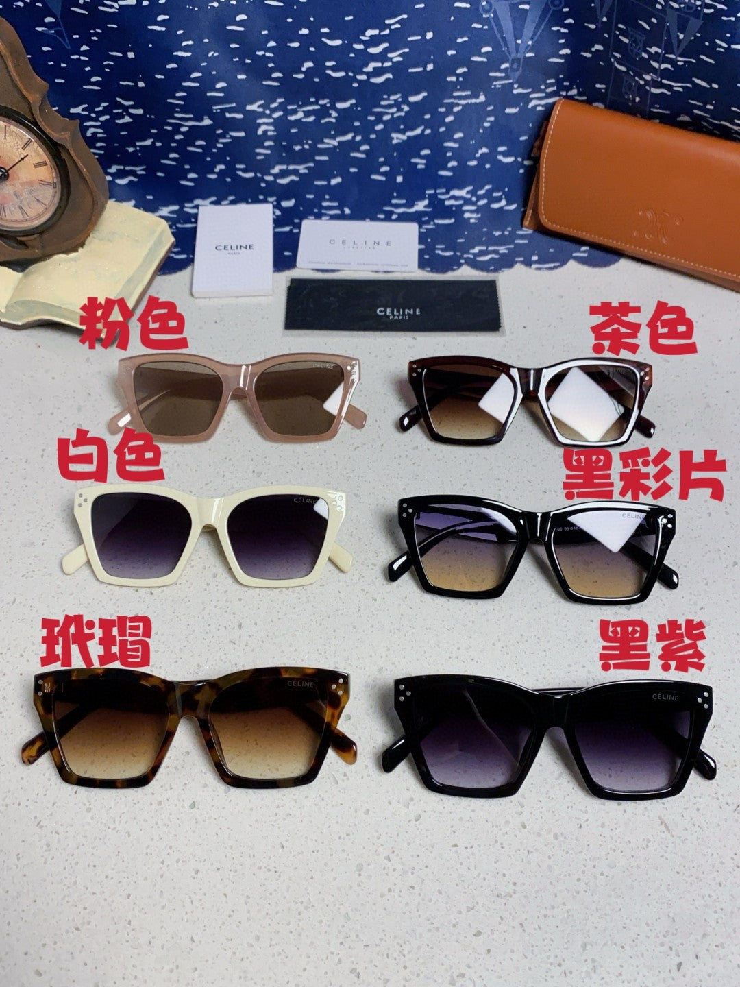 Celine Square Black Lens Sunglasses for Men & Women - 486951 - detail image 12