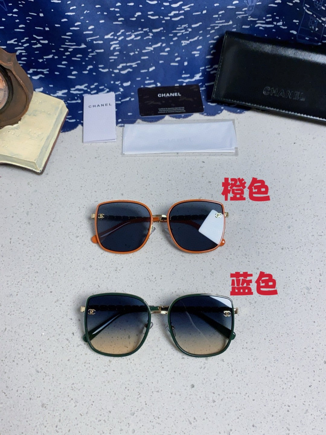 Chanel Fashion Blue Lens Sunglasses for Women - detail image 11