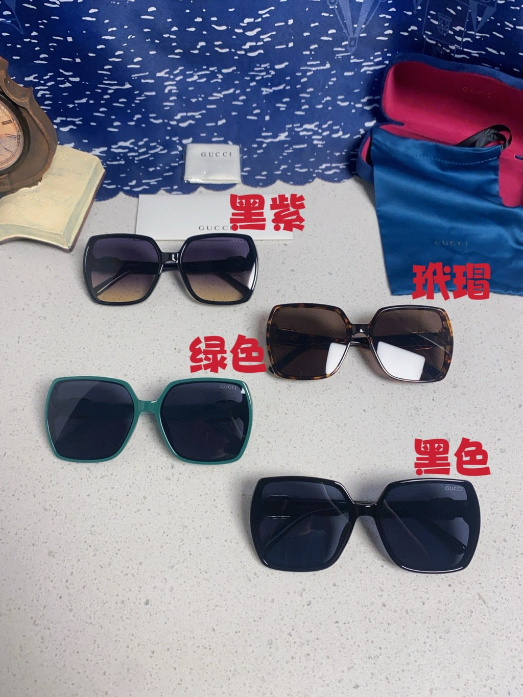 Gucci Fashion Blue Lens Sunglasses for Women - detail image 12