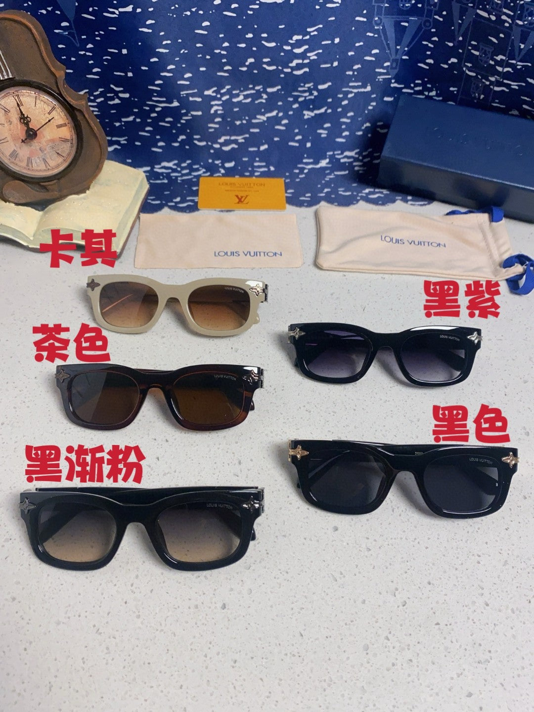 Louis Vuitton Square Black Lens Sunglasses for Men & Women - 486224 - detail image 12