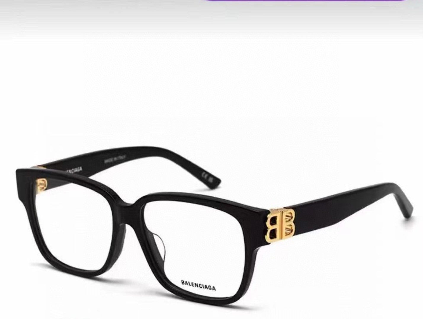 Balenciaga Folding Square Gold Lens Sunglasses for Men & Women - 416119