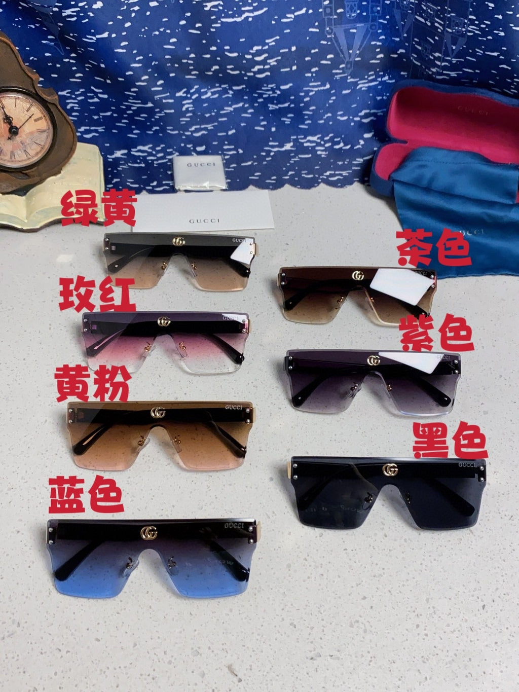 Gucci Square Black Lens Sunglasses for Women - detail image 12