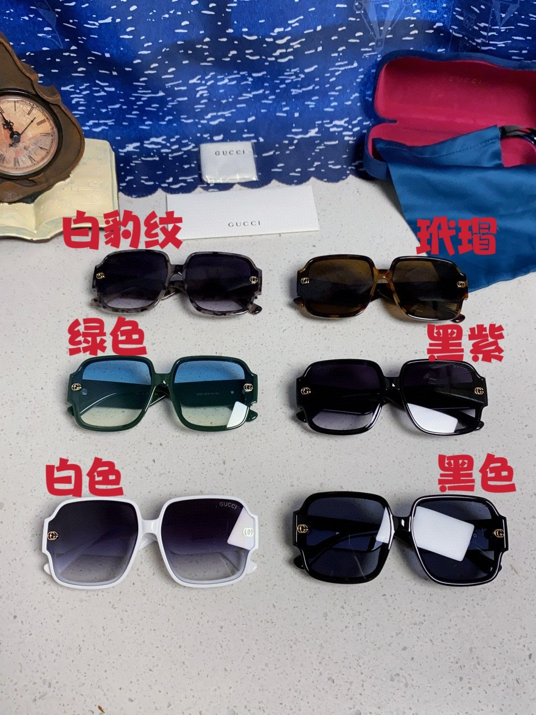 Gucci Fashion Blue Lens Sunglasses for Men & Women - detail image 12